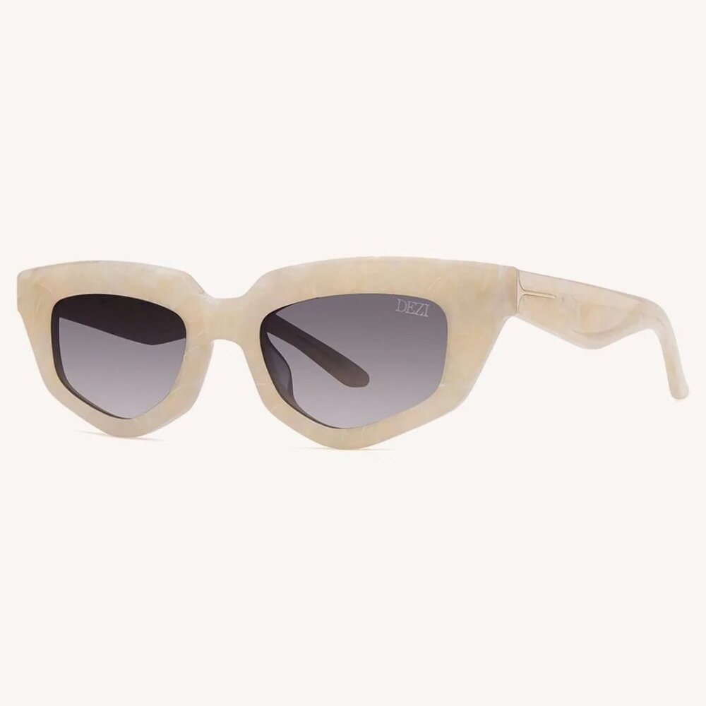 Dezi Cream Cat-Eye Sunglasses